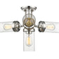 Z-Lite Calliope 23" 4-Light Polished Nickel Semi Flush Mount With Clear Glass Shade