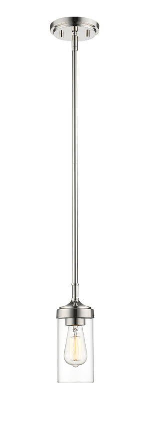 Z-Lite Calliope 5" 1-Light Polished Nickel Mini Pendant Light With Clear Glass Shade