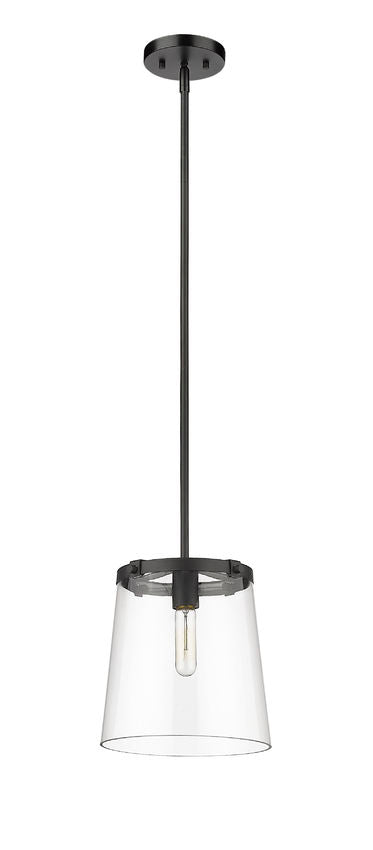 Z-Lite Callista 10" 1-Light Matte Black Pendant Light With Clear Glass Shade
