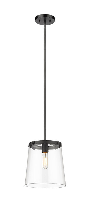 Z-Lite Callista 10" 1-Light Matte Black Pendant Light With Clear Glass Shade