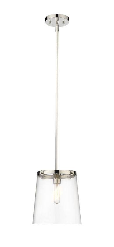 Z-Lite Callista 10" 1-Light Polished Nickel Pendant Light With Clear Glass Shade