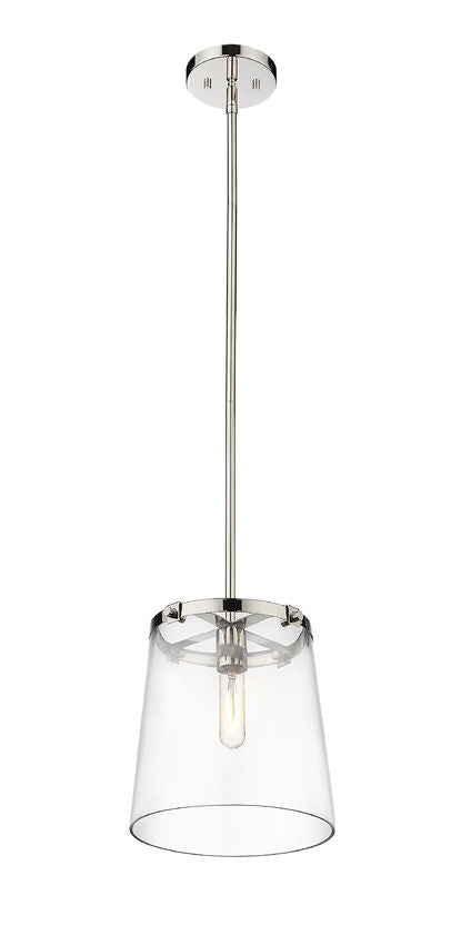 Z-Lite Callista 10" 1-Light Polished Nickel Pendant Light With Clear Glass Shade