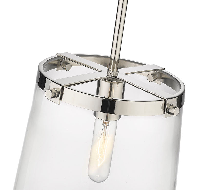 Z-Lite Callista 10" 1-Light Polished Nickel Pendant Light With Clear Glass Shade