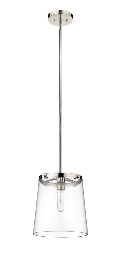 Z-Lite Callista 10" 1-Light Polished Nickel Pendant Light With Clear Glass Shade