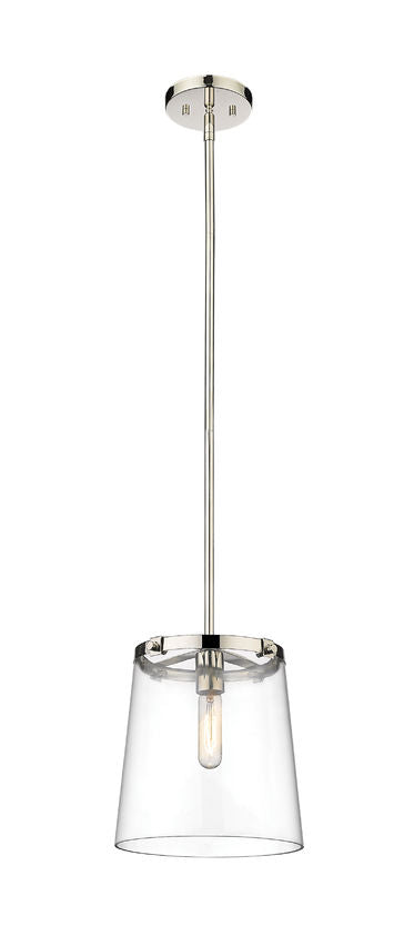 Z-Lite Callista 10" 1-Light Polished Nickel Pendant Light With Clear Glass Shade