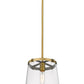 Z-Lite Callista 10" 1-Light Rubbed Brass Pendant Light With Clear Glass Shade