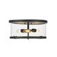 Z-Lite Callista 17" 3-Light Matte Black Flush Mount Lighting With Clear Glass Shade