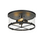 Z-Lite Callista 17" 3-Light Matte Black Flush Mount Lighting With Clear Glass Shade