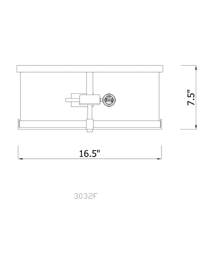 Z-Lite Callista 17" 3-Light Matte Black Flush Mount Lighting With Clear Glass Shade