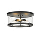 Z-Lite Callista 17" 3-Light Matte Black Flush Mount Lighting With Clear Glass Shade