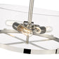 Z-Lite Callista 17" 3-Light Medium Bulb Base Polished Nickel Steel Frame Clear Glass Shade Semi-Flush Mount Light
