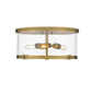 Z-Lite Callista 17" 3-Light Rubbed Brass Flush Mount Lighting With Clear Glass Shade