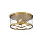 Z-Lite Callista 17" 3-Light Rubbed Brass Flush Mount Lighting With Clear Glass Shade