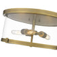 Z-Lite Callista 17" 3-Light Rubbed Brass Flush Mount Lighting With Clear Glass Shade