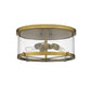 Z-Lite Callista 17" 3-Light Rubbed Brass Flush Mount Lighting With Clear Glass Shade