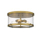 Z-Lite Callista 17" 3-Light Rubbed Brass Flush Mount Lighting With Clear Glass Shade