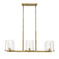 Z-Lite Callista 22" 6-Light Rubbed Brass Island Light With Clear Glass Shade