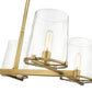 Z-Lite Callista 22" 6-Light Rubbed Brass Island Light With Clear Glass Shade