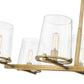 Z-Lite Callista 22" 8-Light Rubbed Brass Island Light With Clear Glass Shade