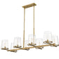 Z-Lite Callista 22" 8-Light Rubbed Brass Island Light With Clear Glass Shade