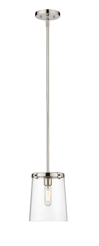 Z-Lite Callista 8" 1-Light Polished Nickel Mini Pendant Light With Clear Glass Shade