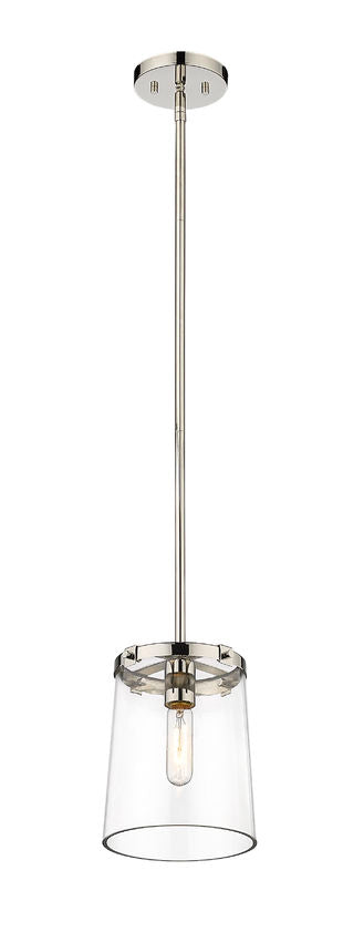 Z-Lite Callista 8" 1-Light Polished Nickel Mini Pendant Light With Clear Glass Shade