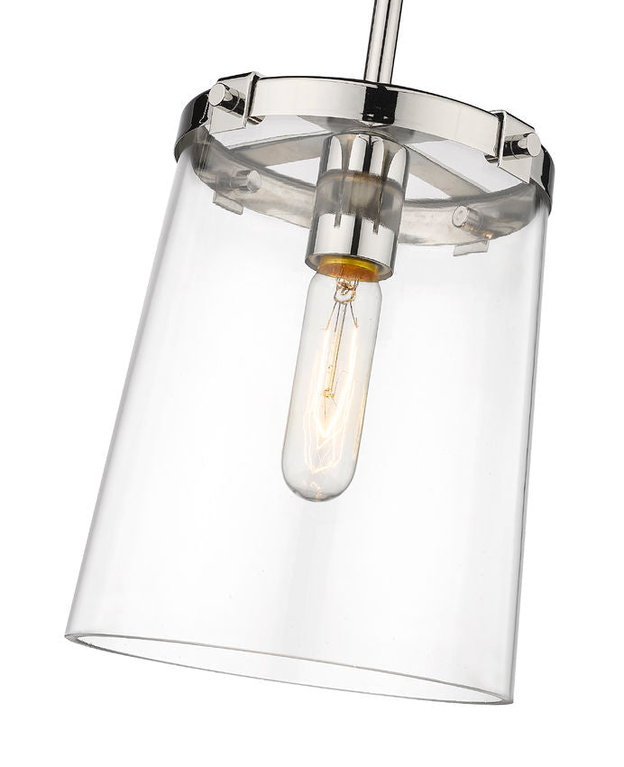 Z-Lite Callista 8" 1-Light Polished Nickel Mini Pendant Light With Clear Glass Shade
