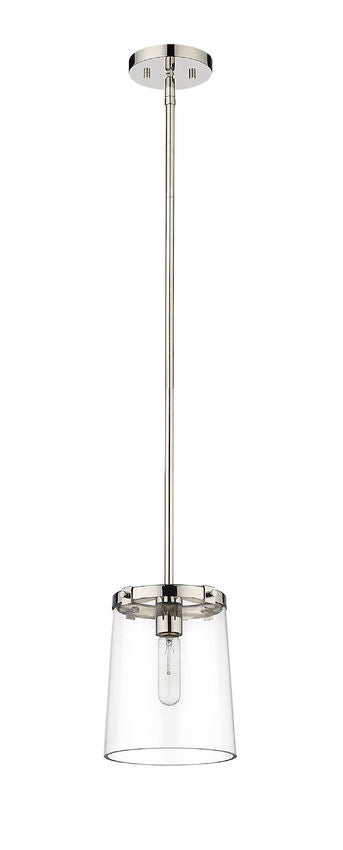 Z-Lite Callista 8" 1-Light Polished Nickel Mini Pendant Light With Clear Glass Shade