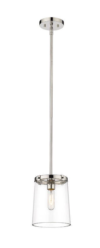 Z-Lite Callista 8" 1-Light Polished Nickel Mini Pendant Light With Clear Glass Shade