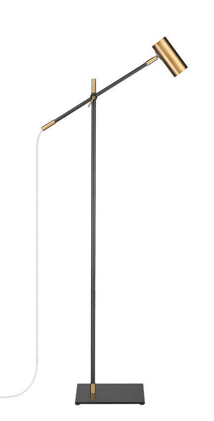 Z-Lite Calumet 49" Matte Black and Olde Brass Aluminum Floor Lamp