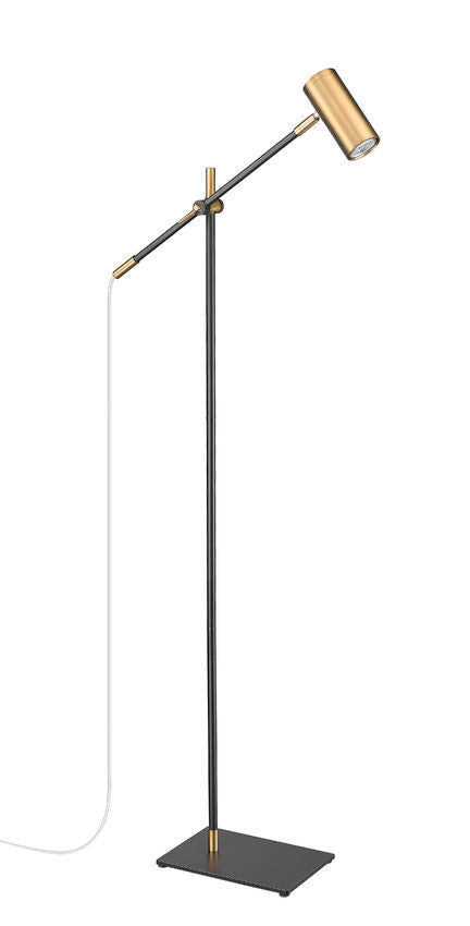 Z-Lite Calumet 49" Matte Black and Olde Brass Aluminum Floor Lamp