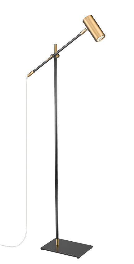 Z-Lite Calumet 49" Matte Black and Olde Brass Aluminum Floor Lamp