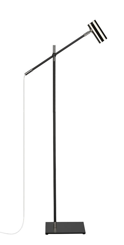 Z-Lite Calumet 49" Matte Black and Polished Nickel Aluminum Floor Lamp