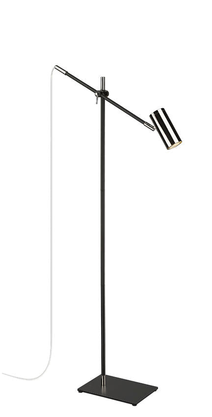 Z-Lite Calumet 49" Matte Black and Polished Nickel Aluminum Floor Lamp