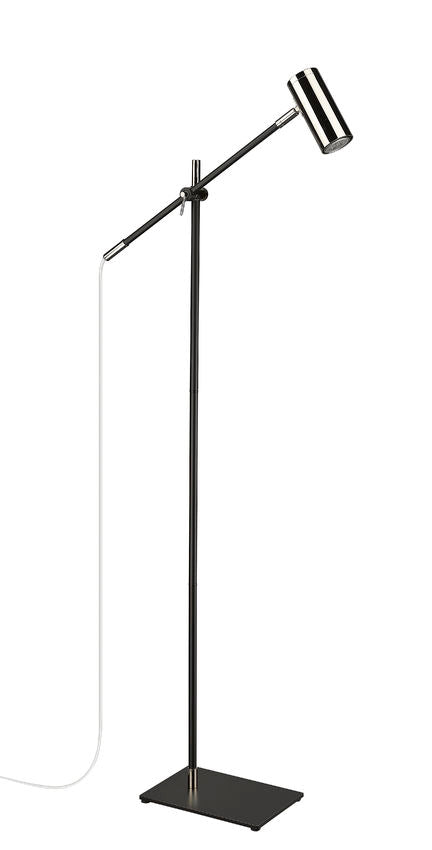 Z-Lite Calumet 49" Matte Black and Polished Nickel Aluminum Floor Lamp