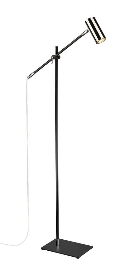 Z-Lite Calumet 49" Matte Black and Polished Nickel Aluminum Floor Lamp