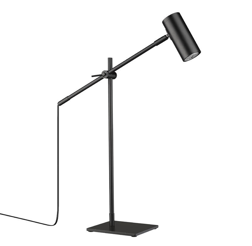 Z-Lite Calumet 6" 1-Light Matte Black Aluminum Table Lamp
