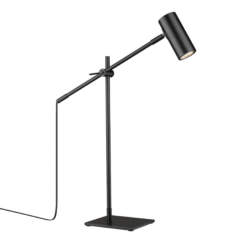 Z-Lite Calumet 6" 1-Light Matte Black Aluminum Table Lamp