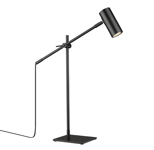 Z-Lite Calumet 6" 1-Light Matte Black Aluminum Table Lamp