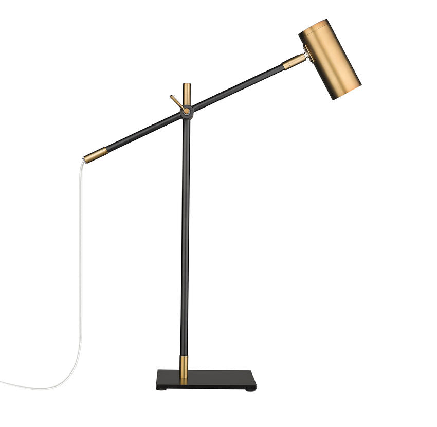 Z-Lite Calumet 6" 1-Light Matte Black and Olde Brass Table Lamp