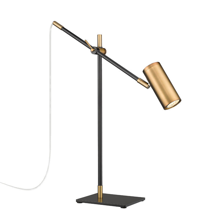 Z-Lite Calumet 6" 1-Light Matte Black and Olde Brass Table Lamp