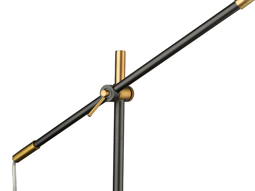 Z-Lite Calumet 6" 1-Light Matte Black and Olde Brass Table Lamp