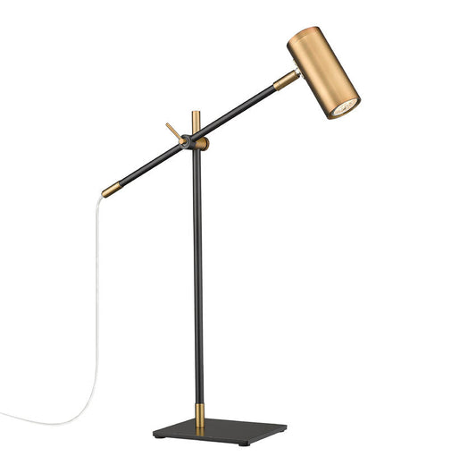 Z-Lite Calumet 6" 1-Light Matte Black and Olde Brass Table Lamp