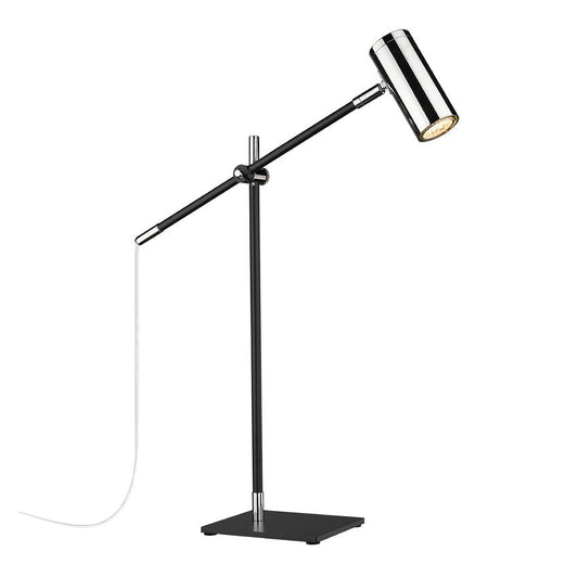 Z-Lite Calumet 6" 1-Light Matte Black and Polished Nickel Table Lamp