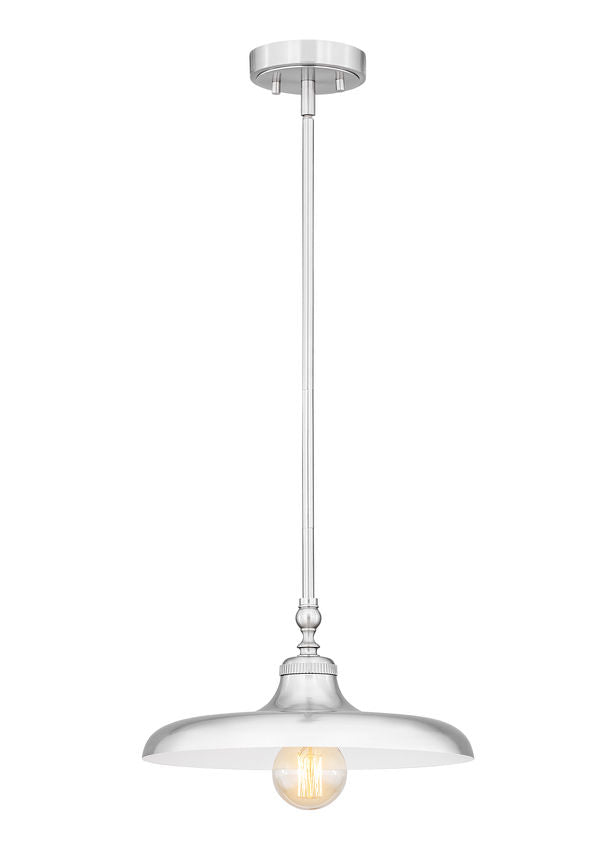 Z-Lite Camden 14" 1-Light Brushed Nickel Steel Pendant Light