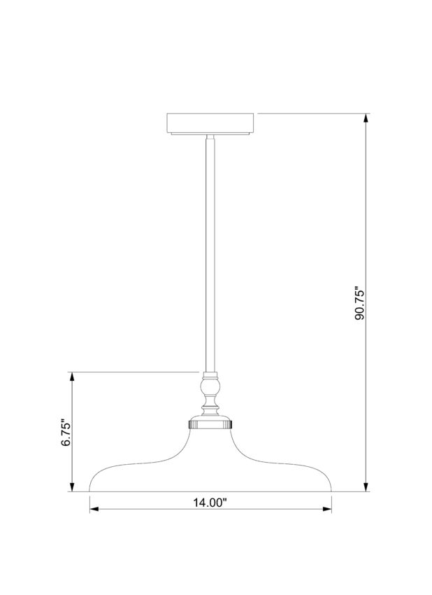 Z-Lite Camden 14" 1-Light Rubbed Brass Steel Pendant Light