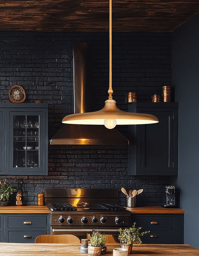 Z-Lite Camden 24" 1-Light Rubbed Brass Steel Pendant Light