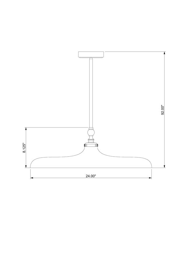 Z-Lite Camden 24" 1-Light Rubbed Brass Steel Pendant Light