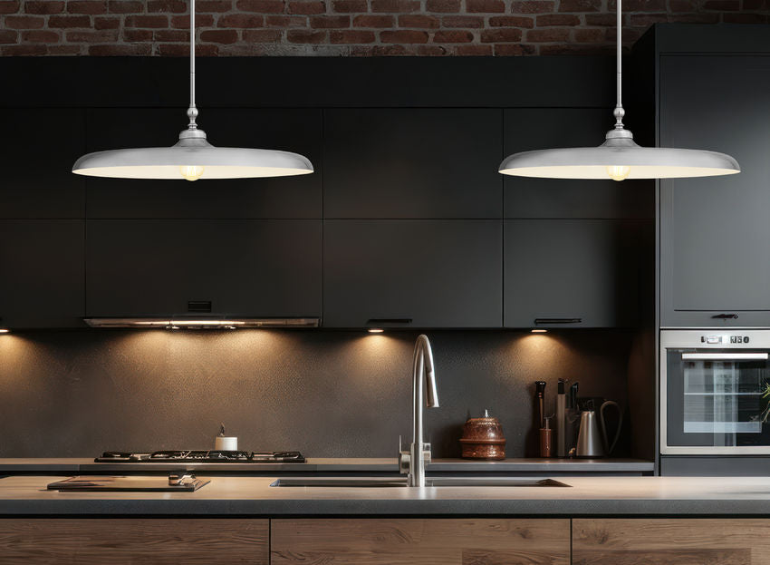 Z-Lite Camden 32" 1-Light Brushed Nickel Steel Pendant Light