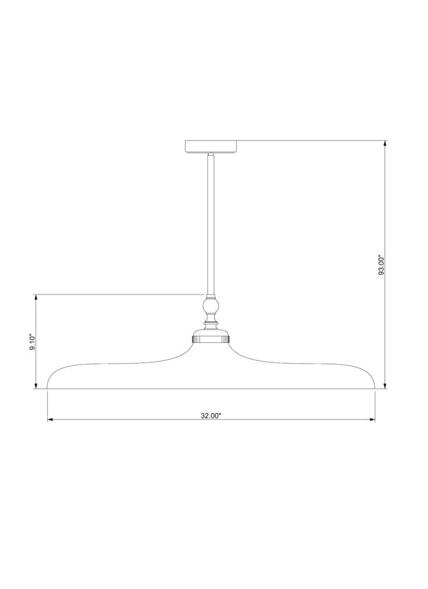 Z-Lite Camden 32" 1-Light Brushed Nickel Steel Pendant Light